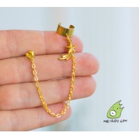 Кафф "Звезда удачи". С цепочкой. Золото. Распродажа 